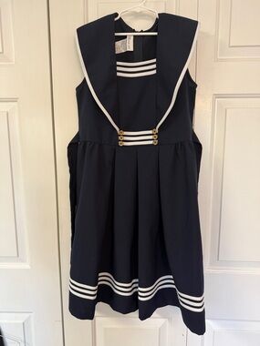 Bonnie Jean Navy and White Sailor-Style Girls' Formal Dress